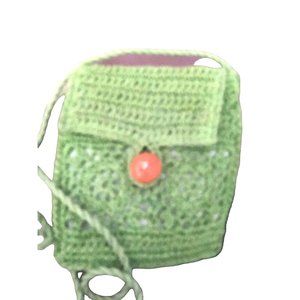 Crochet Small Light Green Small Green Crossover Bag/Purse Travel/Vacation Purse
